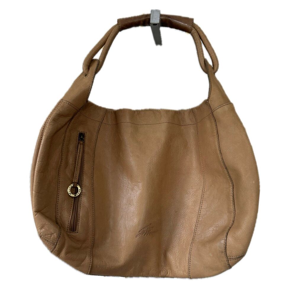 Stone Mountain 100% Genuine Leather Rustic Stitching Hobo Shoulder Bag